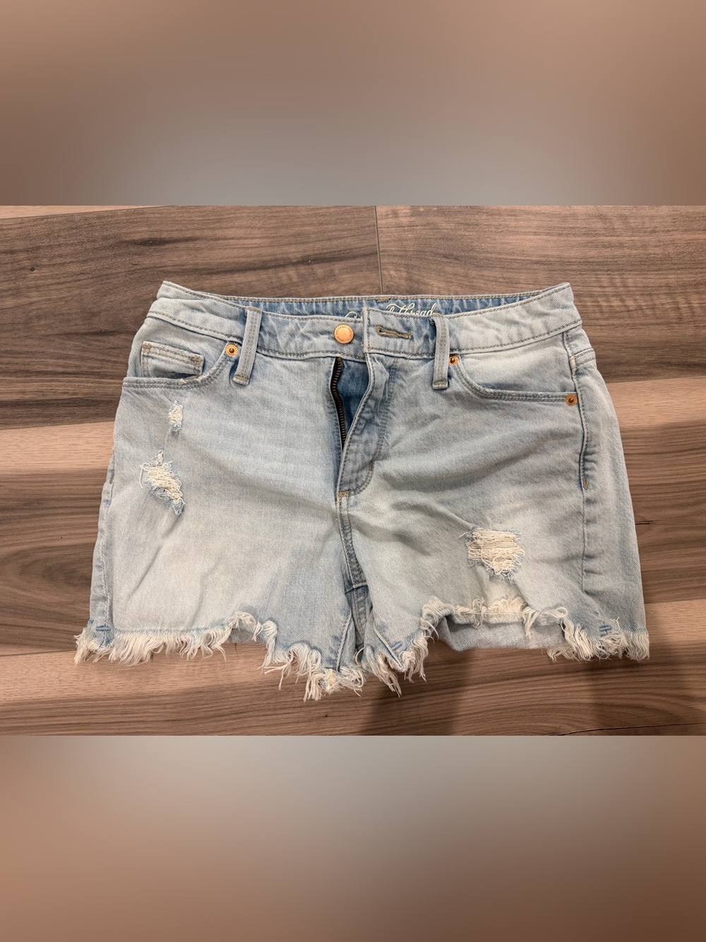 Universal Light Blue Distressed Denim Shorts